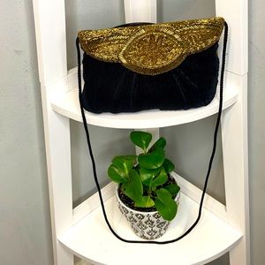 Vintage Carolyne Barton Night Beaded Gold Handbag